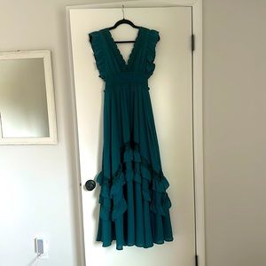 Baltic Born Maxi Dress, Teal, Lace, Flowy